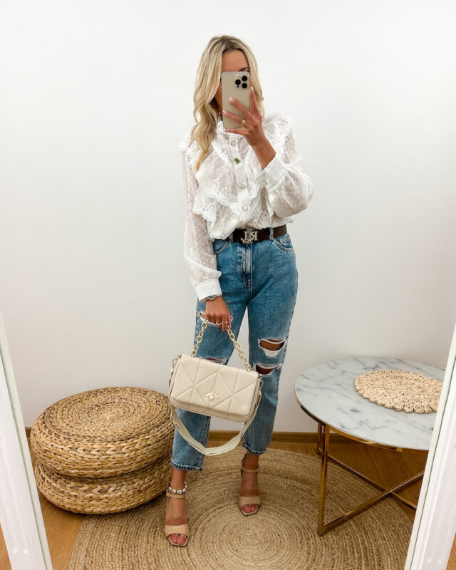 biała koszula koronkowa damska z zabotem 8