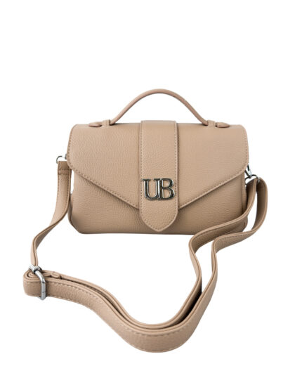 Beżowa Torebka Listonoszka Crossbody EMMA z paskiem