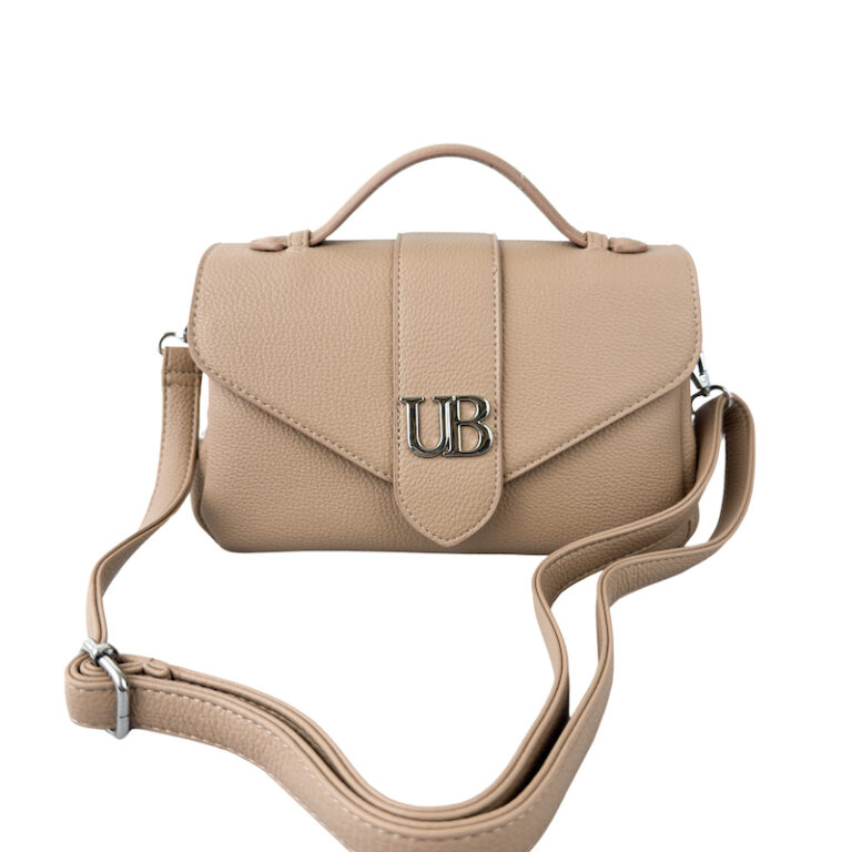 Beżowa Torebka Listonoszka Crossbody EMMA z paskiem