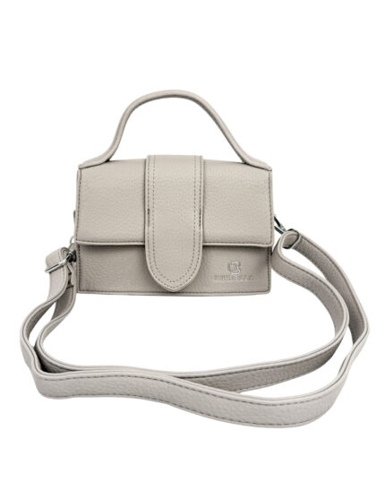 Szara mała torebka kuferek na pasku